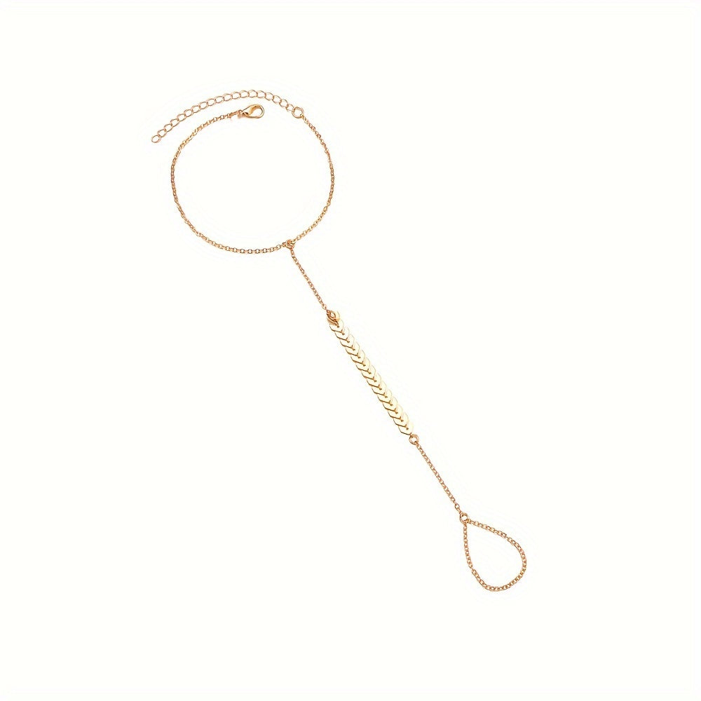 1pc Women’s Golden Alloy Airplane Toe Ring Anklet - Minimalist Vacation Style for Casual Attire or Music Festivals, Casual Wear | Simple Style | Sleek Finish